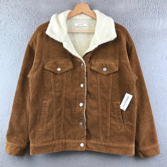 New PacSun Womens Corduroy Sherpa-Lined Jacket XS/S - Picture 1 of 14